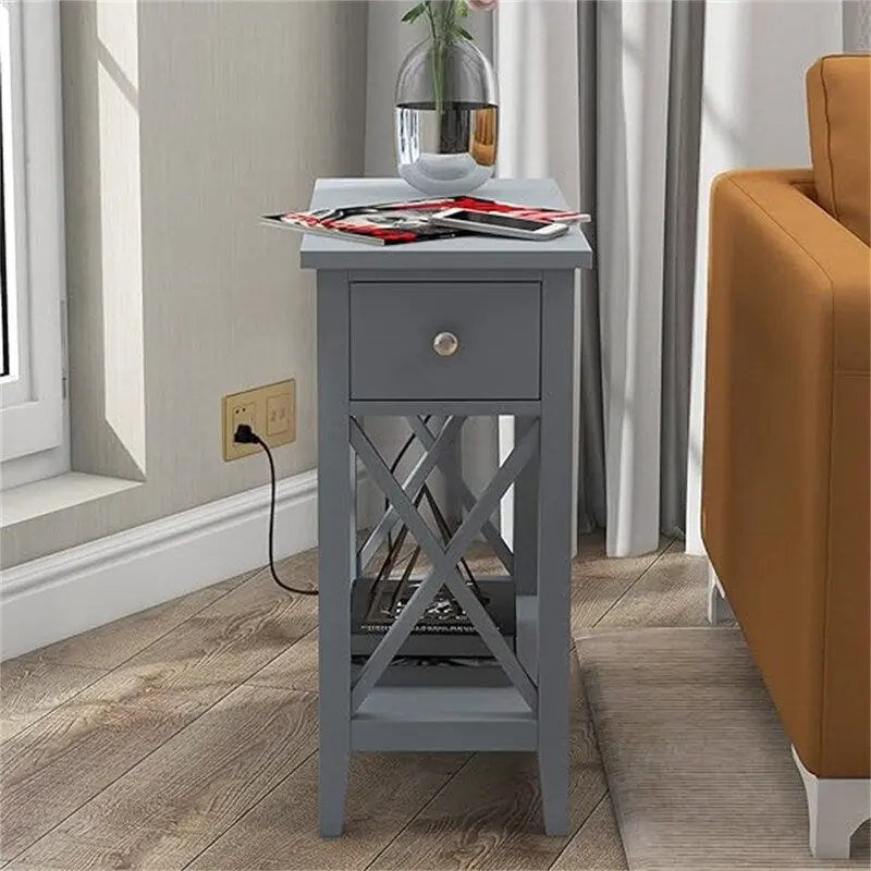 End Table with Flip Top and Charging Station