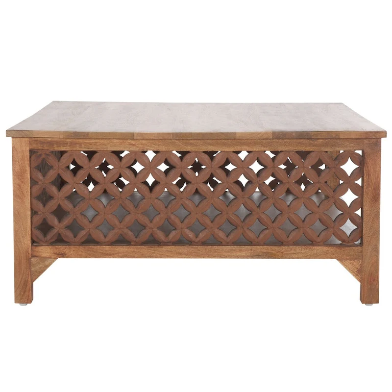 SAFAVIEH Bernardina Square Single Shelf Coffee Table - 34 L x 34 D x 16 H - 34Wx34Dx16H