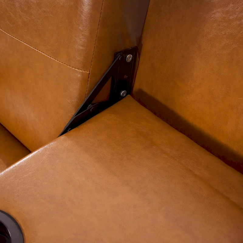 Futon Sofa Bed Couch with Armrest & Cupholders, Faux Leather Sofa Bed Couch Convertible Folding Reclining Small Couch