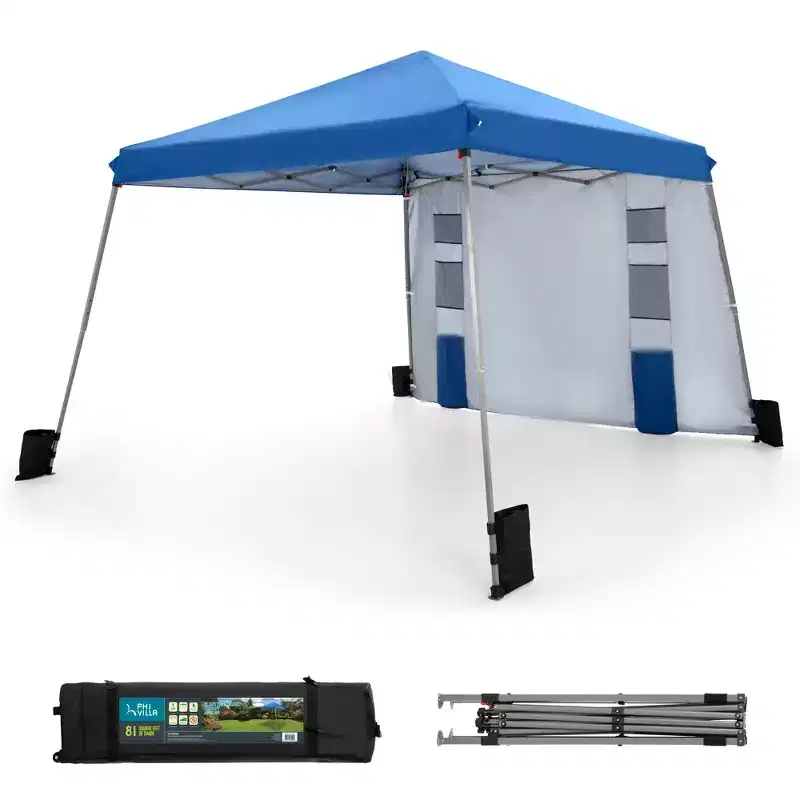 Captiva Designs 12 x 12 Slant Leg UV Block Sun Shade Canopy with Hardware Kits - Perfect for Outdoor Events