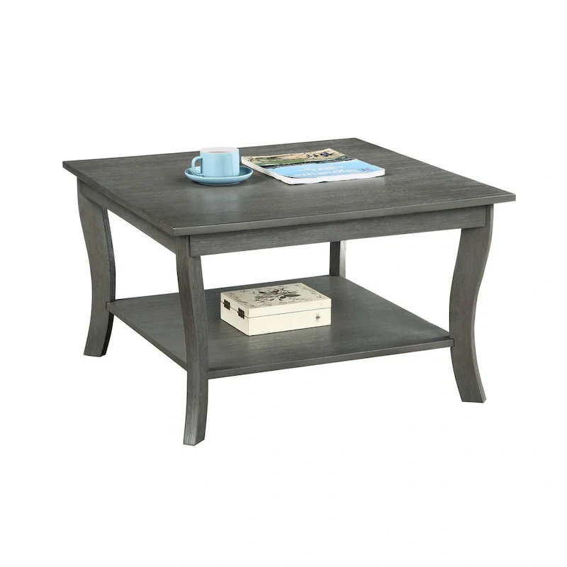 Square Coffee Table with Bottom Shelf