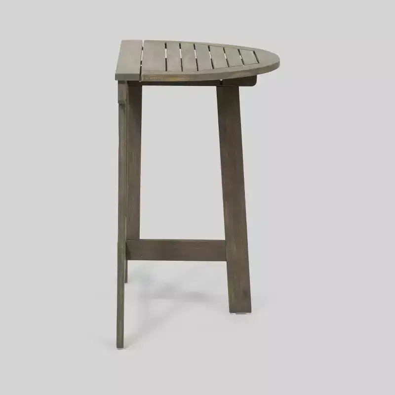 3pc Oso Acacia Wood Half-Round Patio Bistro Set Gray - Christopher Knight Home