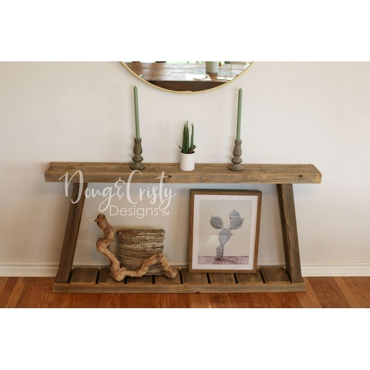 60 Natural A-Frame Console Table