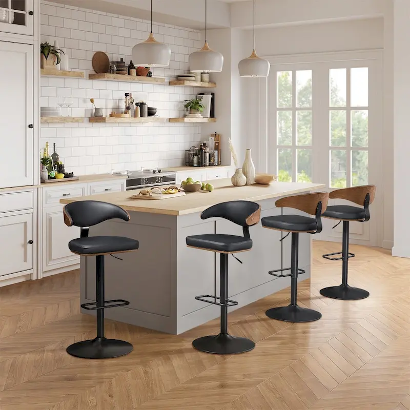 Art Leon Bentwood Swivel Adjustable Bar Stools