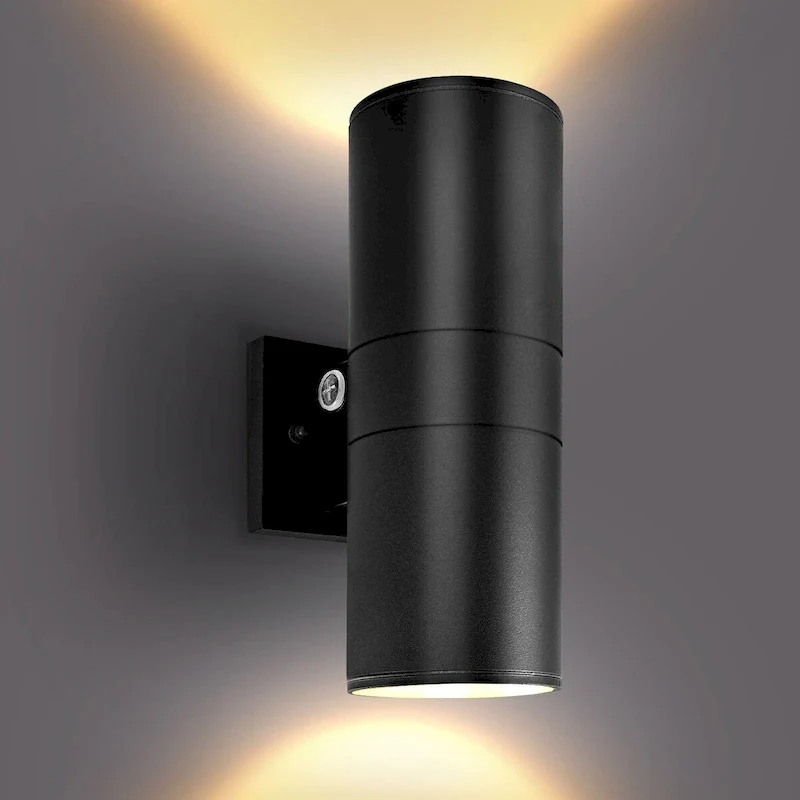Luxrite Dusk to Dawn LED Modern Outdoor Wall Light, 12 , Up or Up and Down Light, 3CCT 3000K-5000K, 18/24/30W, IP65, ETL