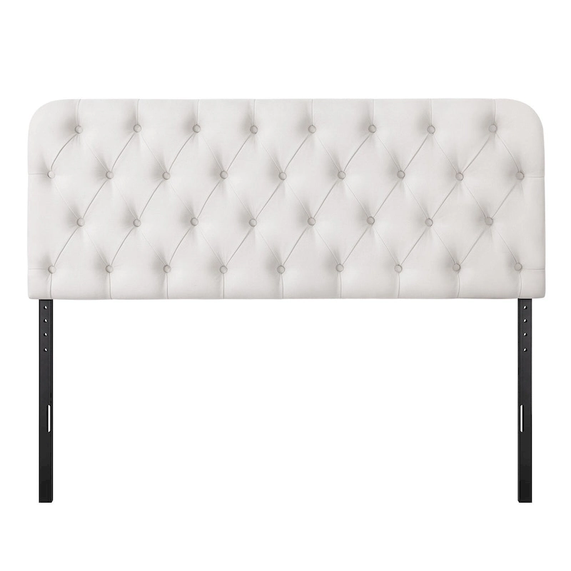 Button Tufted Upholstered Headboard Adjustable Height