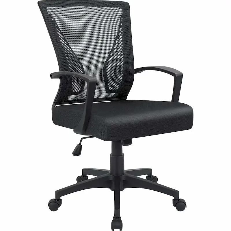 Blue / Black / Grey Mid-Back Mesh Ergonomic Office Chair with Lumbar Support, Single
