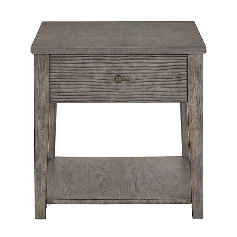 Coober Antique Grey Finish Grey Fiber Cement Table with Shelf by iNSPIRE Q Modern