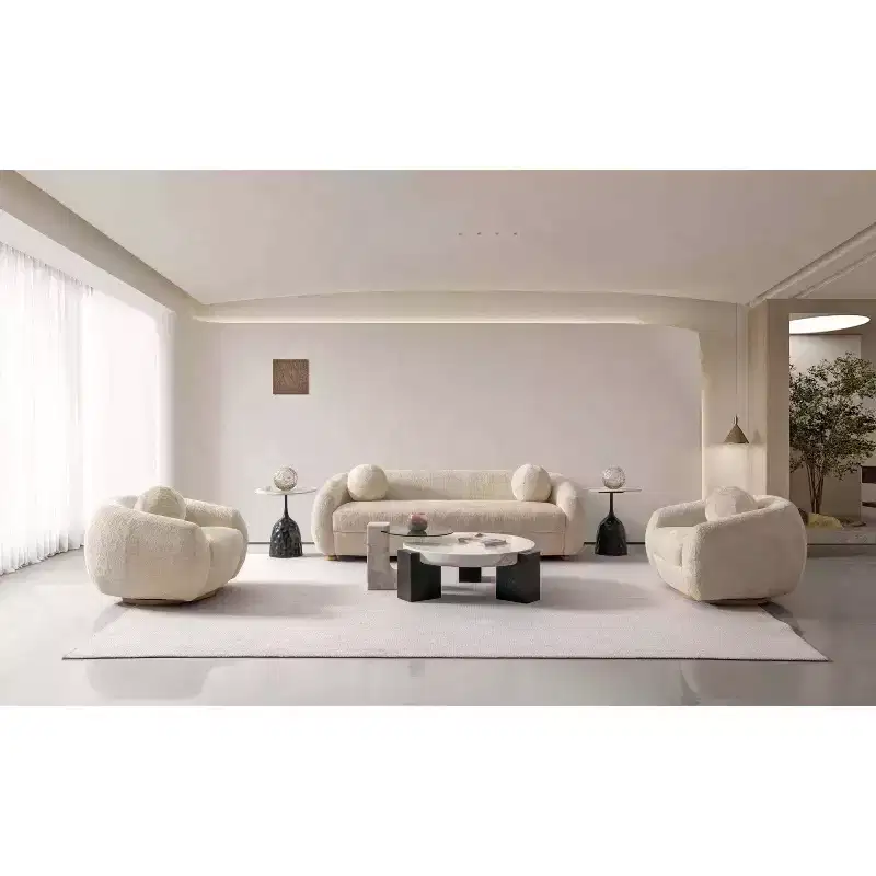 Manhattan Comfort 3pc Tribeca Chenille Upholstered 85.8" Sofa and 2 Accent Chairs