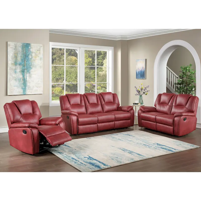 Steve Silver Kameryn Faux Leather Manual Reclining Loveseat