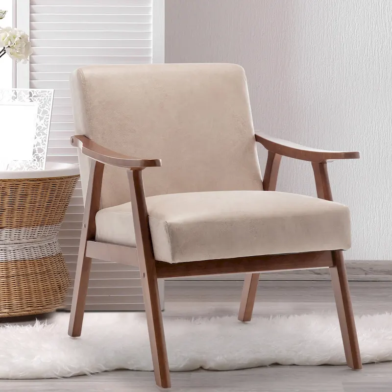 Solid Wood Frame Accent Chair