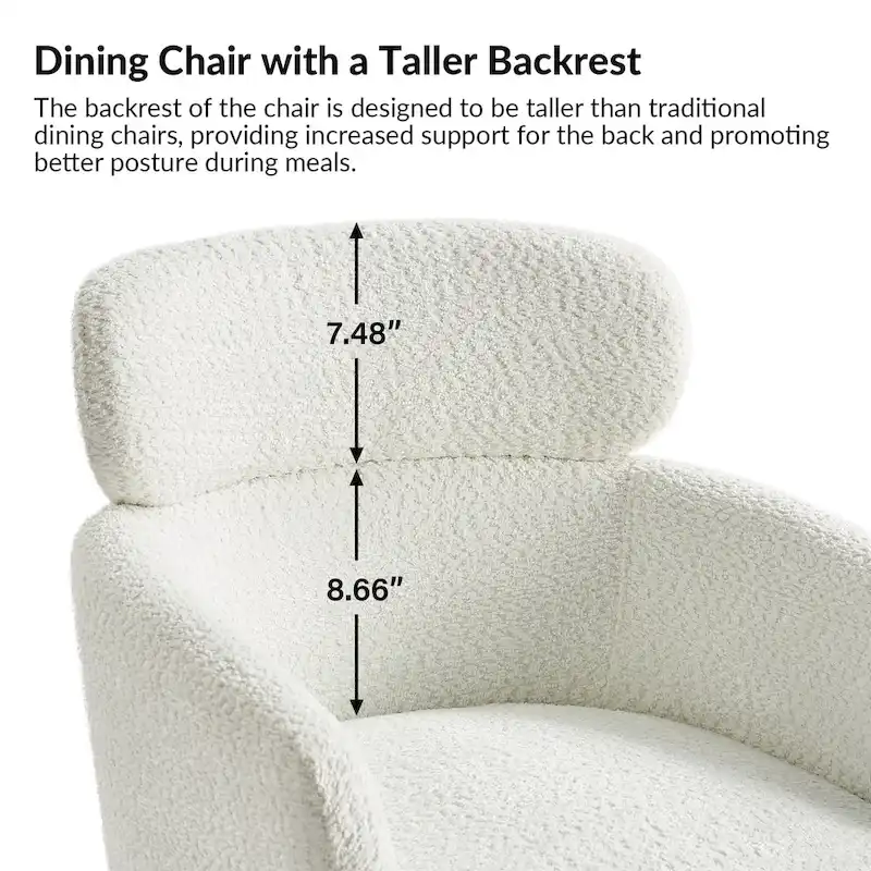Amos Modern Boucle Dining Chair with Adjustment Feet