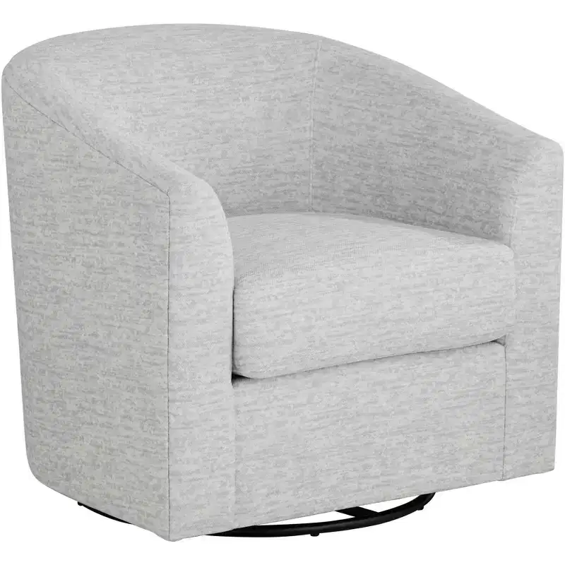Studio 55D Barrel 30 3/4 Wide Gray Fabric Swivel Chair