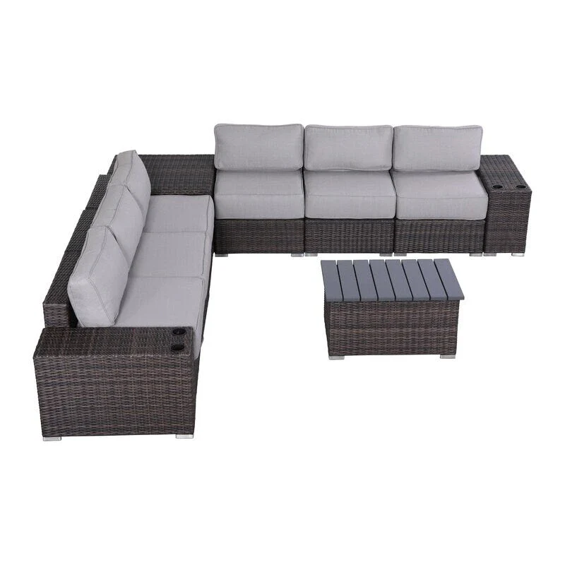 Wicker/Rattan 6 - Person Seating Group with Cushions