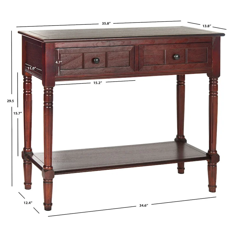 SAFAVIEH Camilla Grey 2-Drawer Console Table - 35.8 x 13.8 x 29.5 - 36Wx14Dx30H