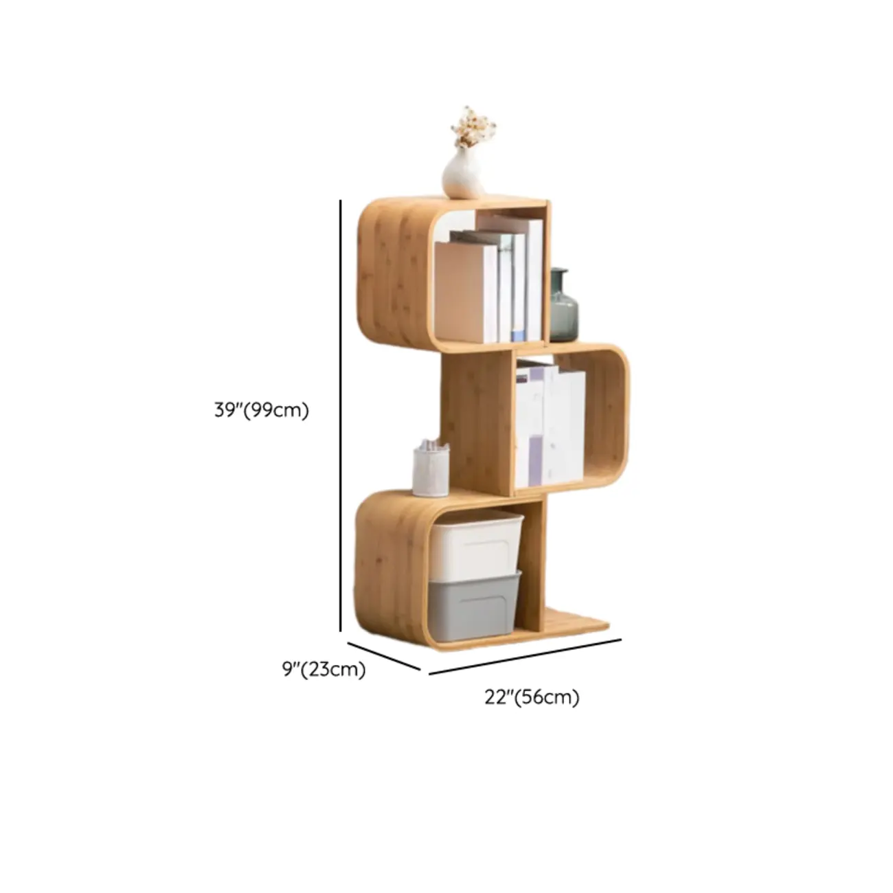Modern Geometric Open Cube Artistic Oka Bookcase