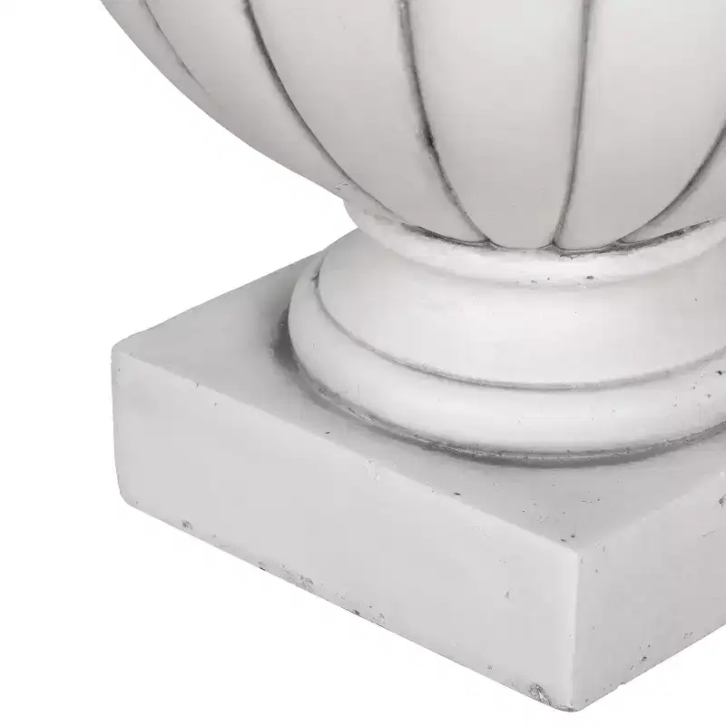 Christopher Knight Home Maeron Classical Patio Scalloped Lightweight Concrete Pedestal Urn Planter
