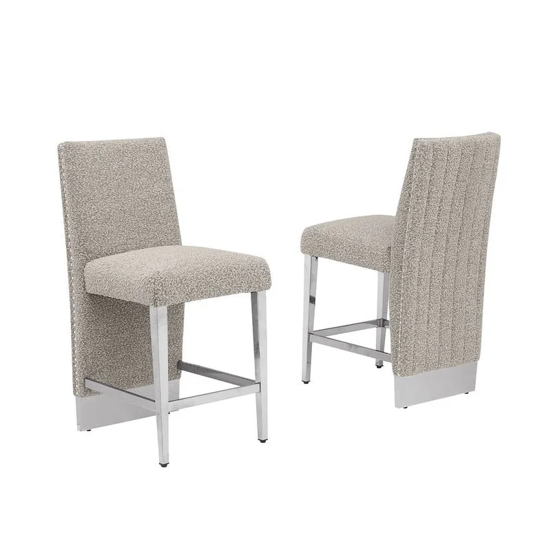 Best Quality Furniture Pleated Chrome Nailhead Trim Chair - N/A