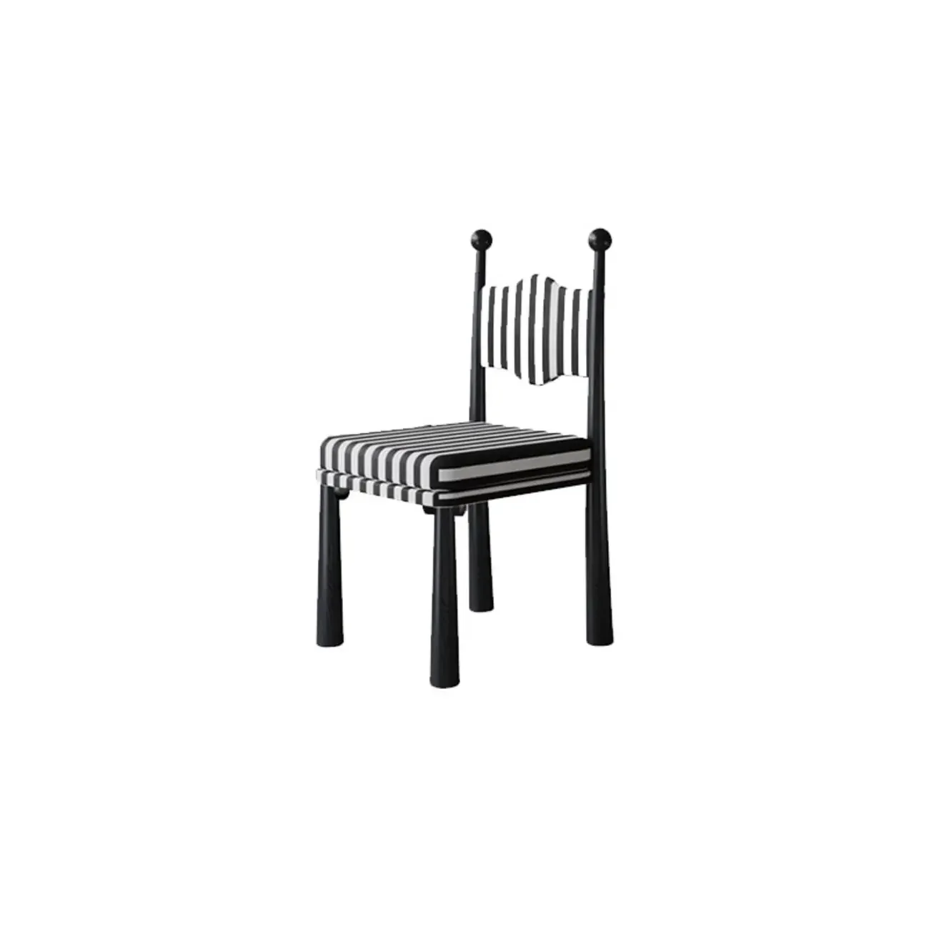 Upholstered Black Armless Striped Dining Chair