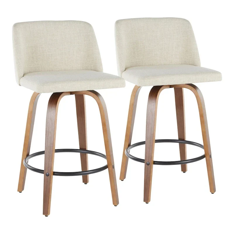 Carson Carrington Vallberga 26  Counter Stool with Black Round Footrest (Set of 2)
