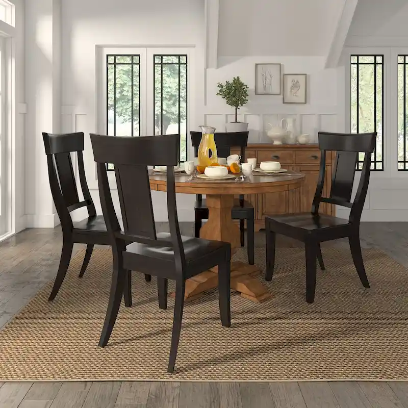 Ronda Panel Back Wood Dining Chairs (Set of 2)