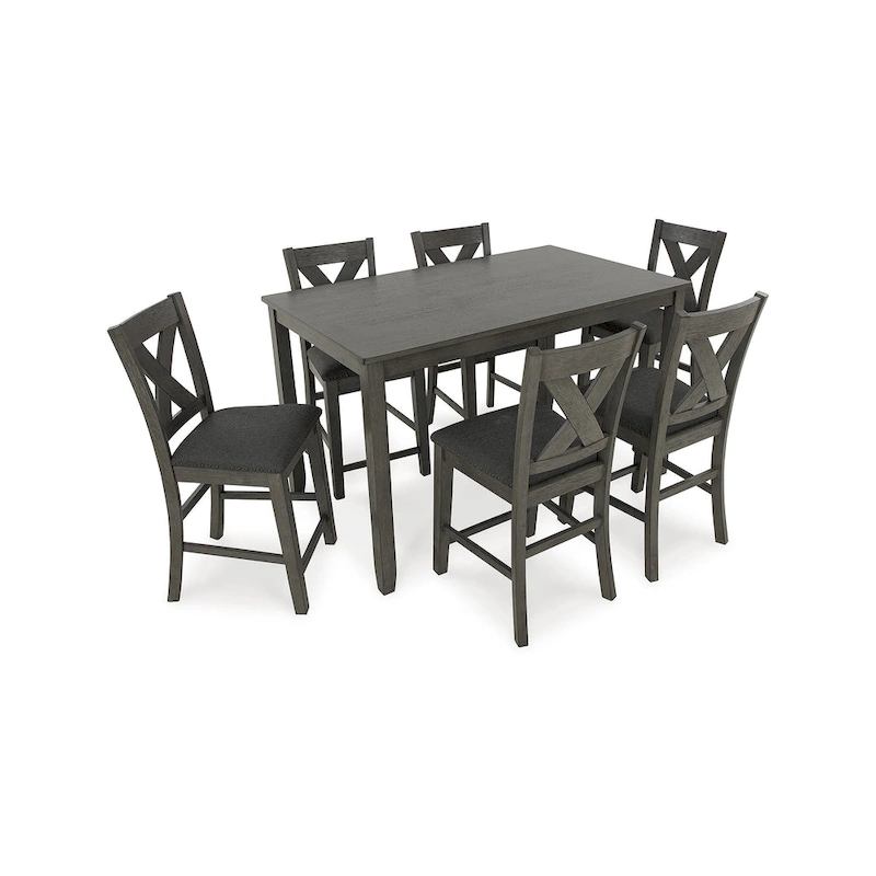 Signature Design by Ashley Caitbrook Gray Counter Height Dining Table and Bar Stools (Set of 7)