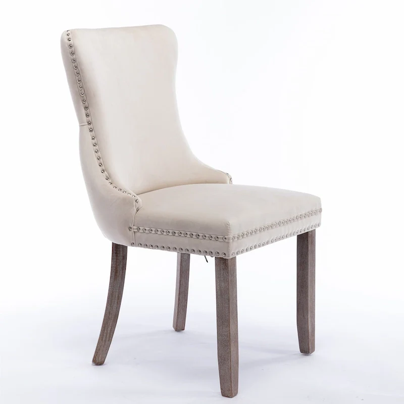 A&A Furniture Upholstered Wing-Back Dining Chair