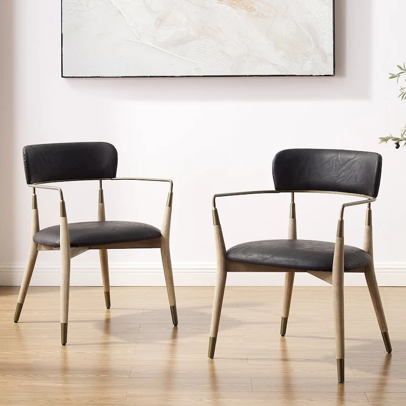 Art Leon Mid-century Solid Wood Accent Dining Chair (Set of 2)