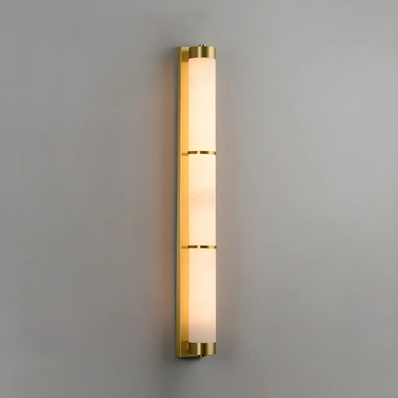 Modern Cylinder Stone Gold LED Wall Sconce