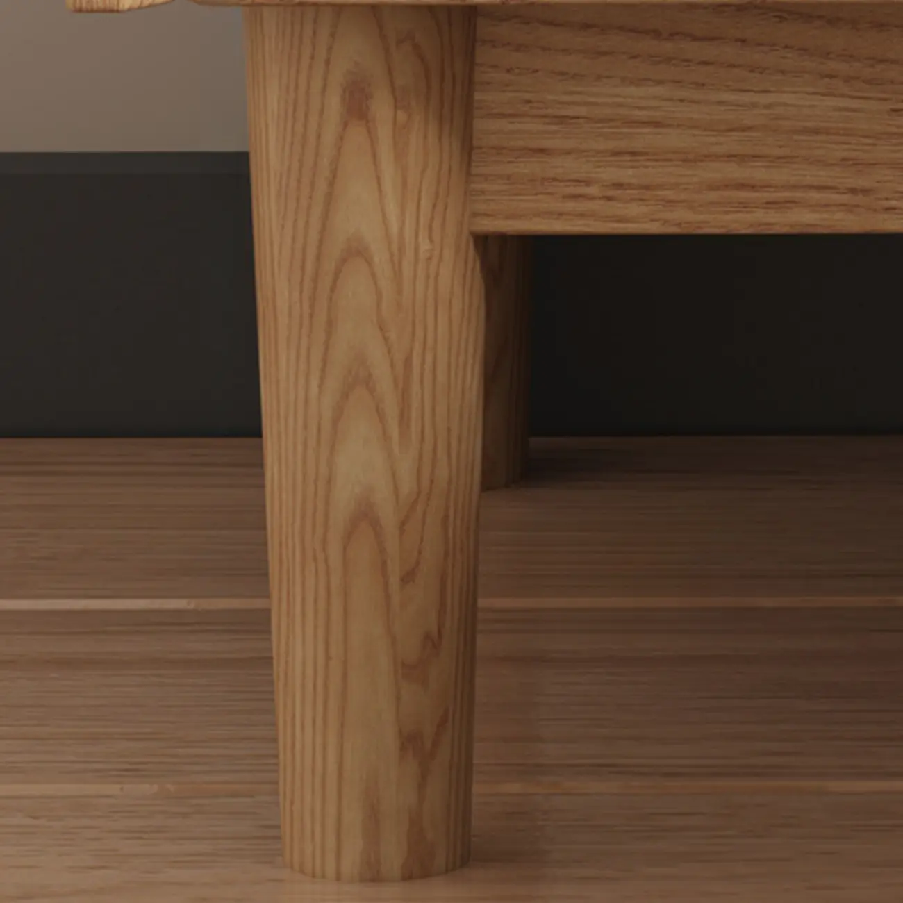 Scandinavian Brown Ash Wood 2-Drawer Nightstand