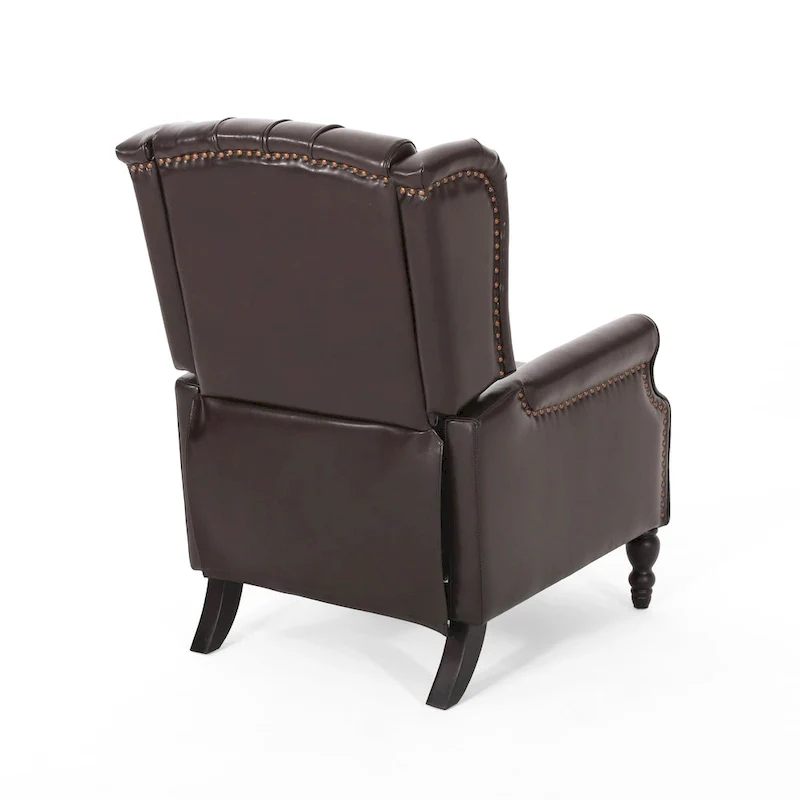 Classic Tufted Bonded Leather Recliner Set (2-Piece) with Nailhead Trim