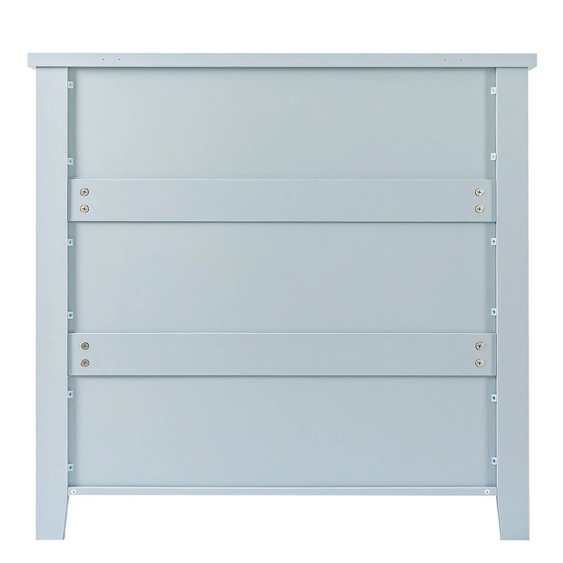 Modern Drawer Dresser with Solid Wood Frame and Retro Shell Handle