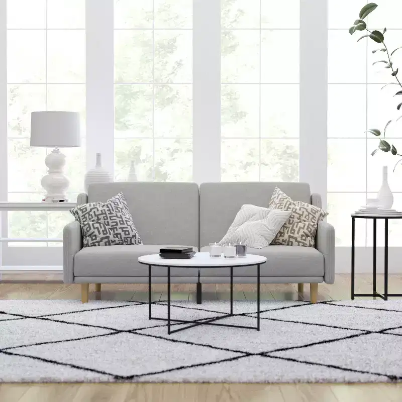 Merrick Lane Mid Century Modern Split-Back Sofa Futon with 3 Recline Positions