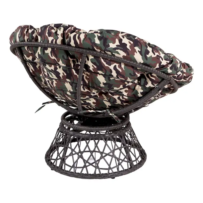 Orange / Purple / White / Green / Camo Wicker Swivel Papasan Chair – Single