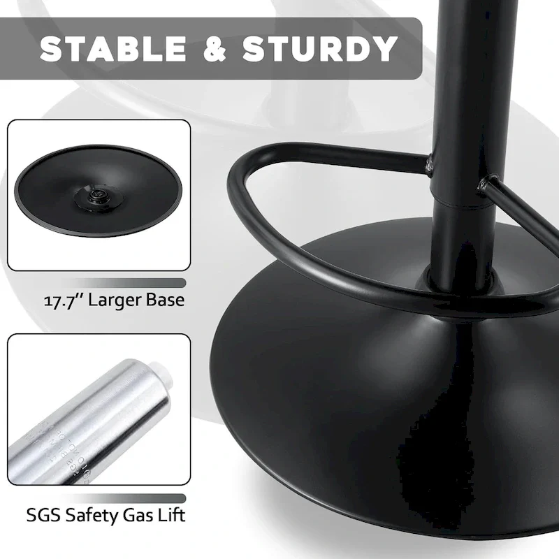 Bossin Bar Stools Set of 2 Height Adjustable,Swivel Counter Height Bar Stools with Back