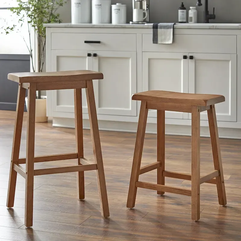 Marney Rubberwood 24-inch Counter-height Bar Stools (Set of 2)