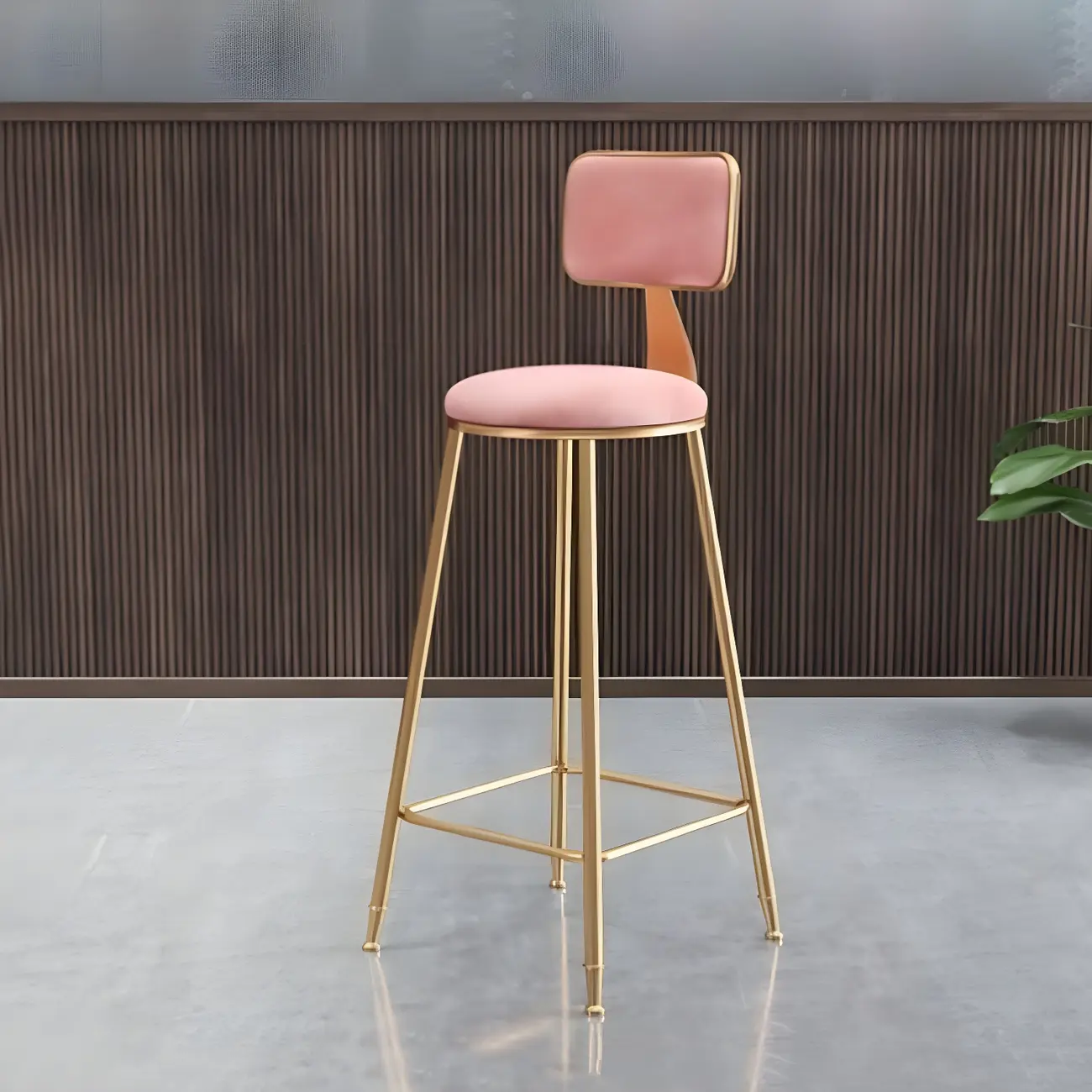 Round Velvet Upholstered Counter Bar Stools