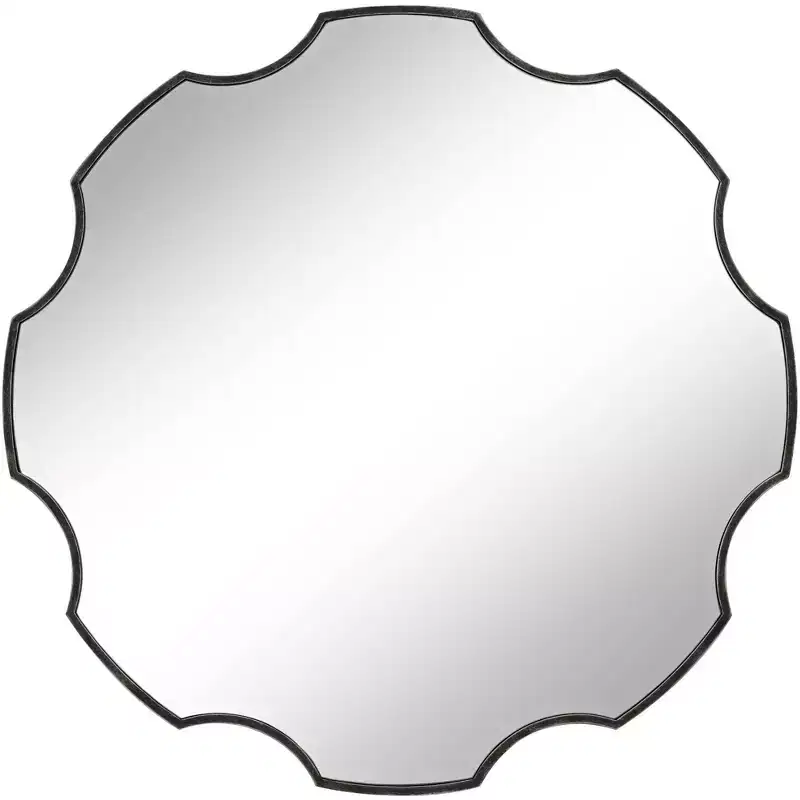 Uttermost Dayton 34 x 34 Bronze Scalloped Round Wall Mirror
