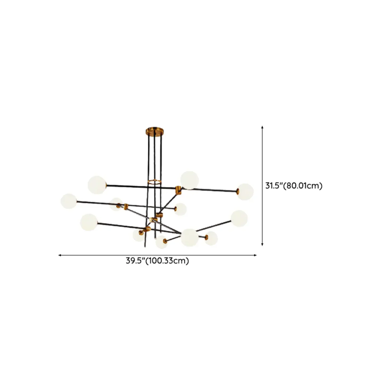 6-Light Black Industrial Sputnik Chandelier