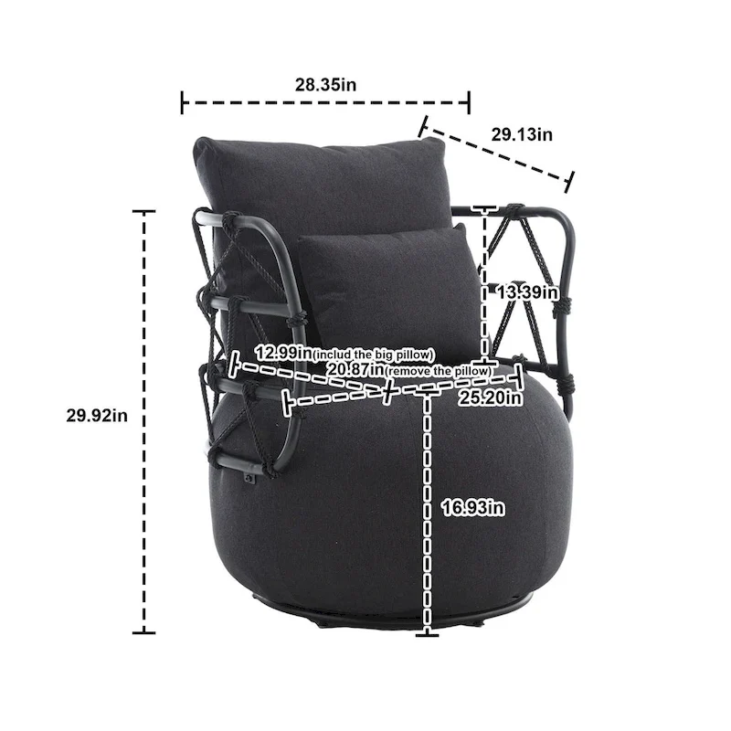 Upholstered Accent Chair with Metal Base