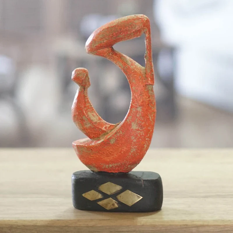 Novica Handmade Tender Bond Wood Sculpture