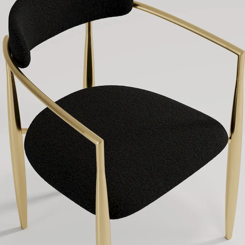 7 - Piece Extendable Sintered Stone Dining Table Dining Set With 6 Fabric Chairs