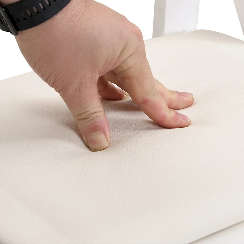 Upholstered Folding Chair,Space Saving, Easy To Carry, ,4PCS,Beige cushion/white shelf,Dining room