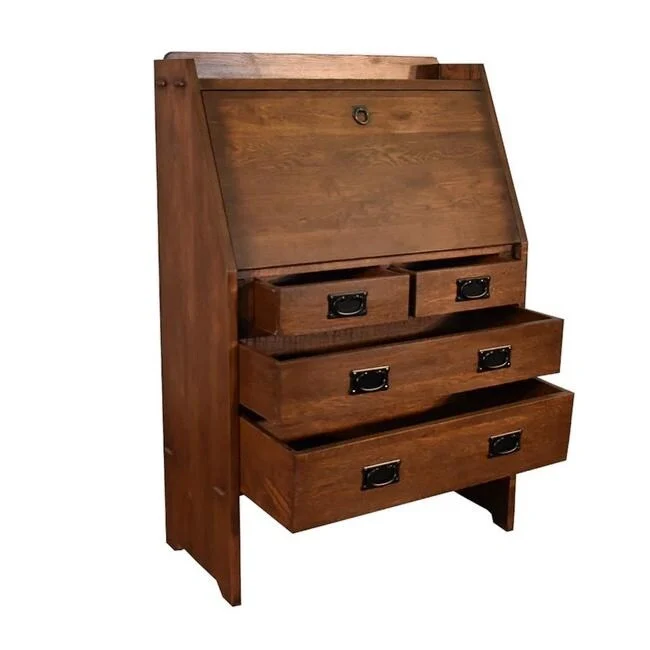 Arts And Crafts Mission Solid Oak Secretary Desk