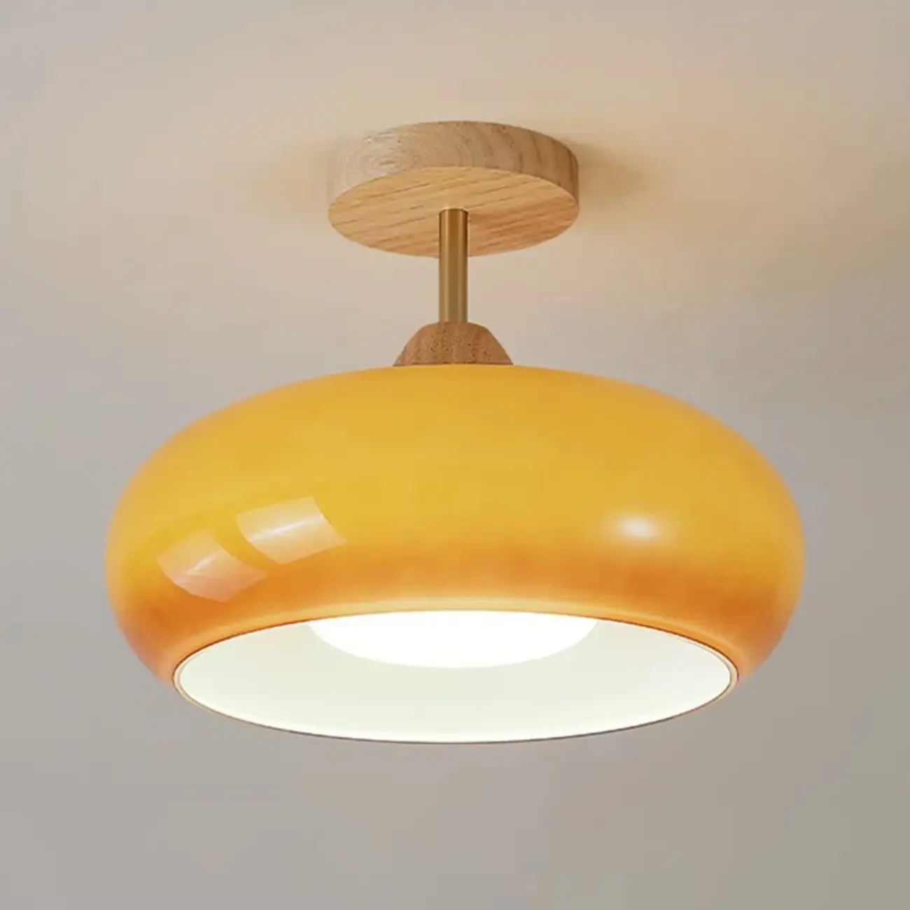 Modern Mini Semi Flush Mount Ceiling Light with Drum Shape