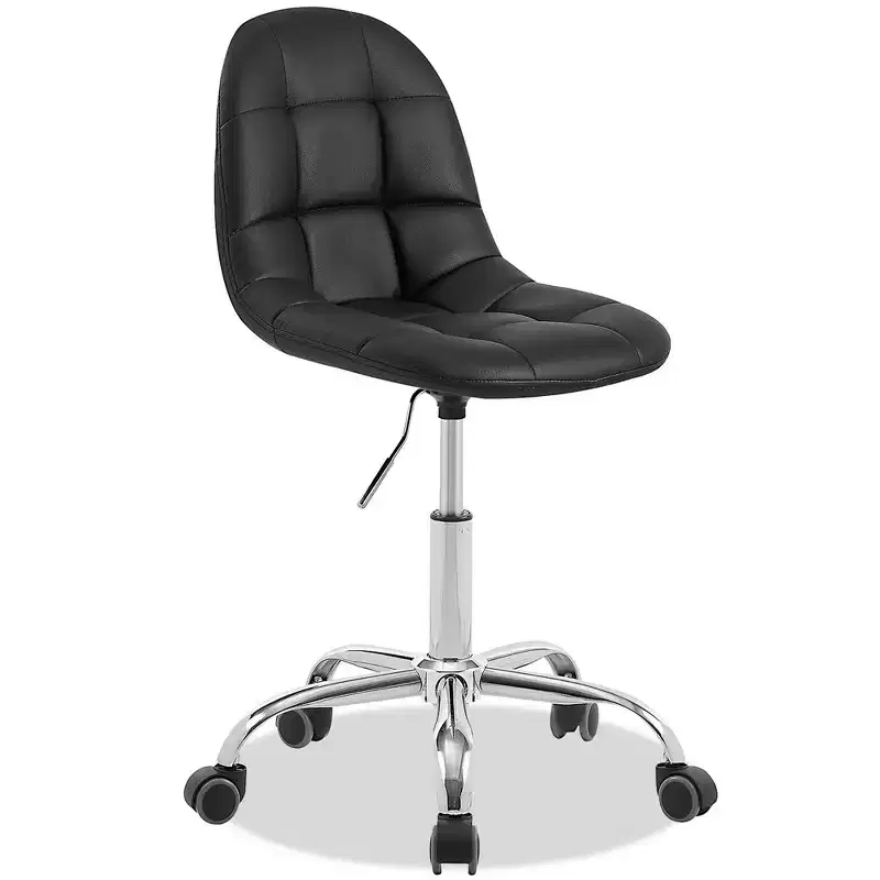 VECELO Armless Home Office Desk Chair, Height Adjustable