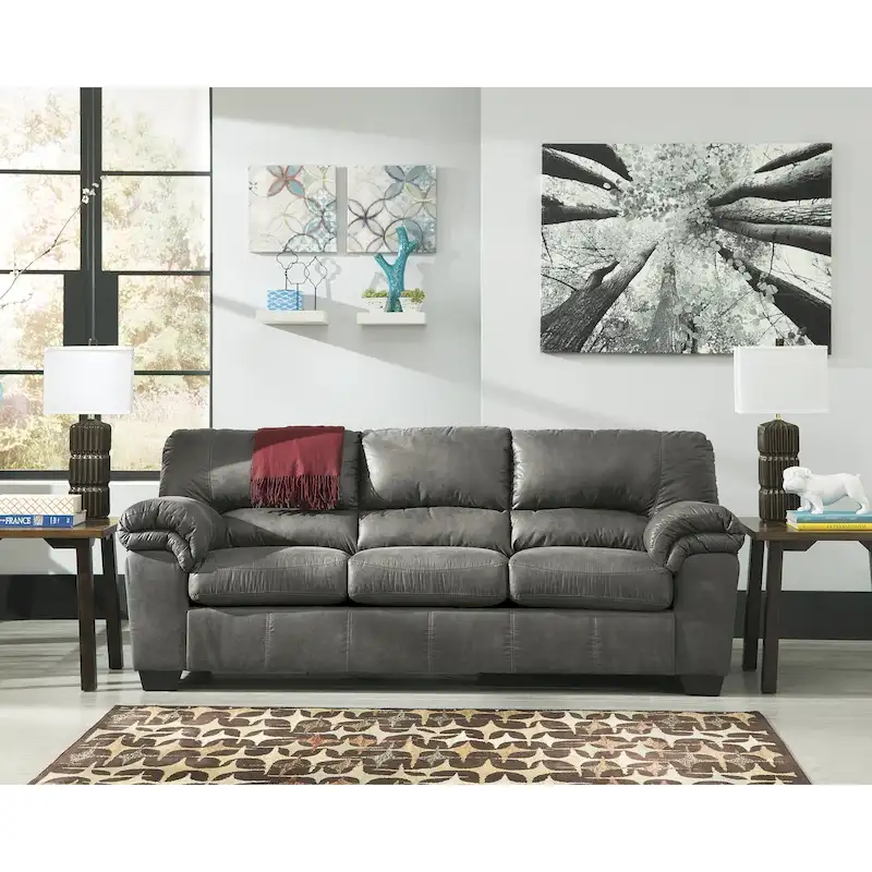 Modern Fabric Sofa with Plush Cushions