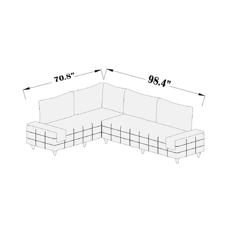 Sagopa Modern Metal Frame with Foam Seat Sectional Sofa
