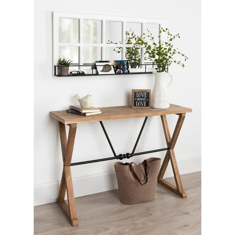 Wood and Metal Console Table 42x16x30