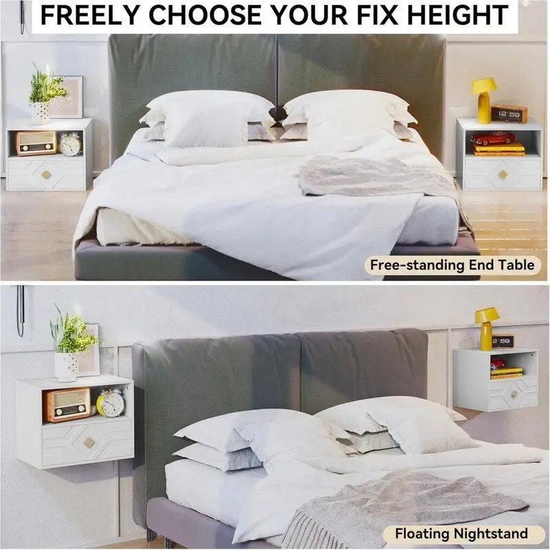 Floating Nightstand with Drawer